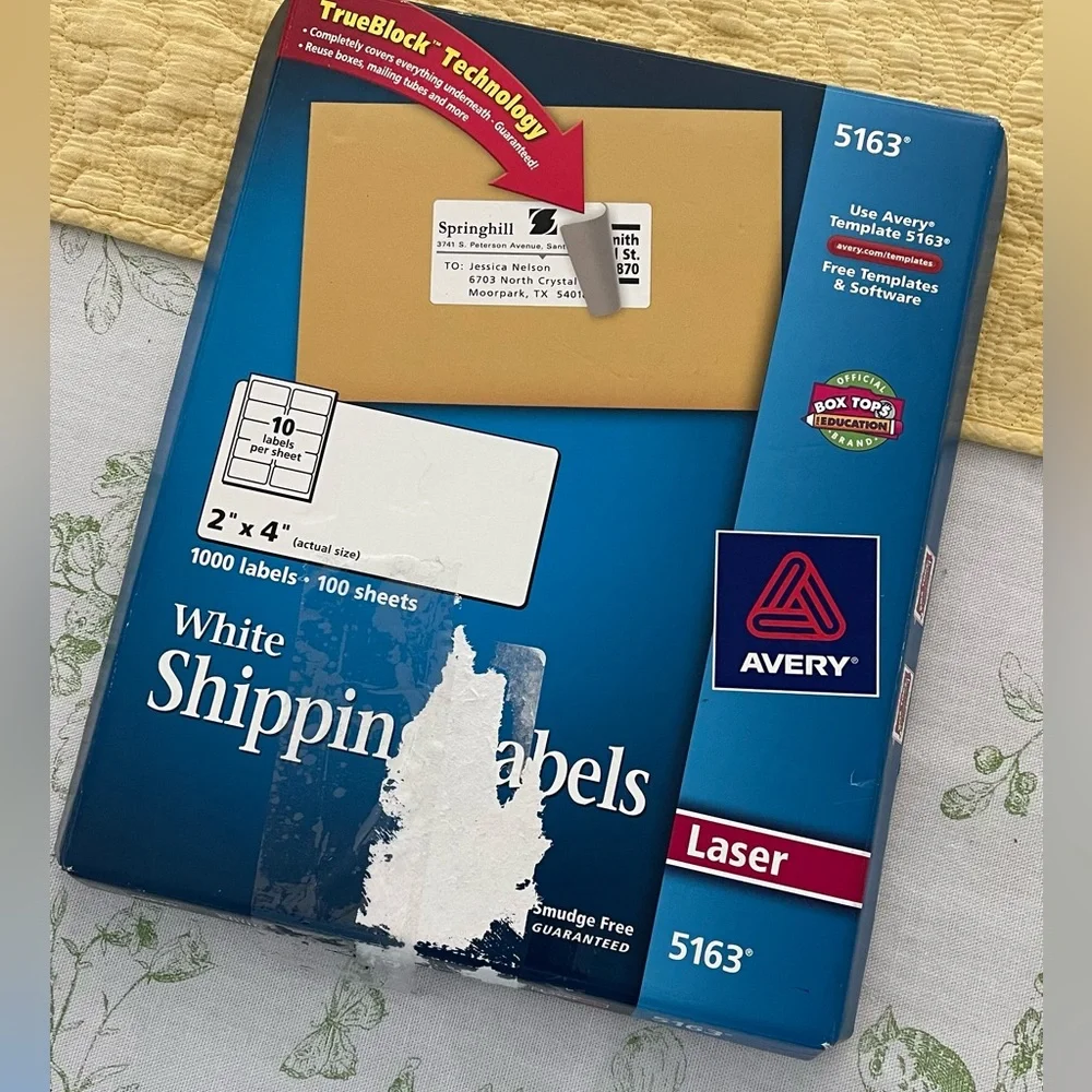 100 sheets laser shipping Labels NWT
